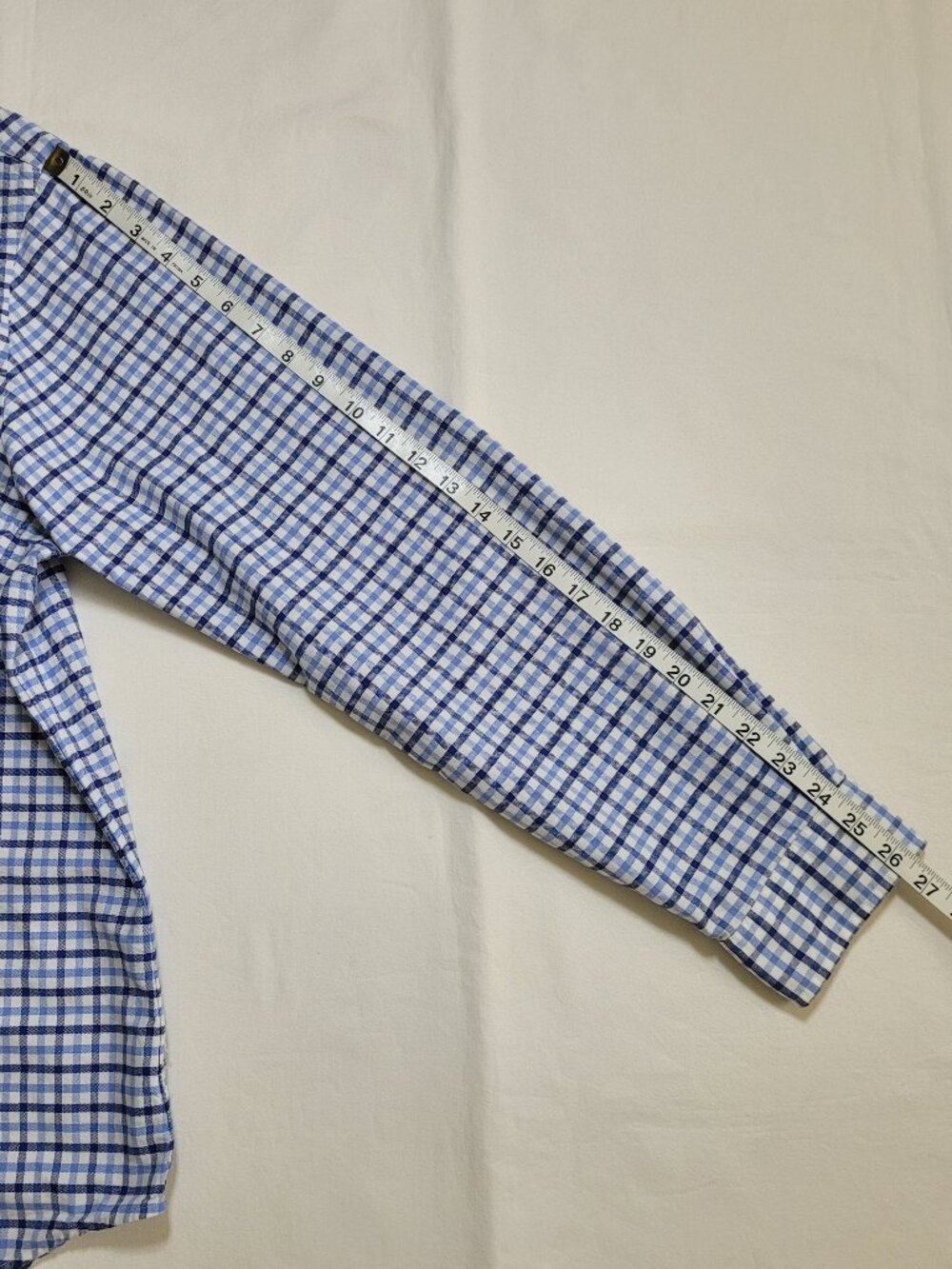 Ralph Lauren Mens Blue Checkered Plaid Gingham Oxford Dress Shirt Polo XL Preppy - Picture 8 of 9